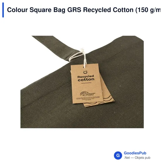 Sac cabas personnalisable en coton recyclé avec logo - Colour Square Bag GRS - Image 5