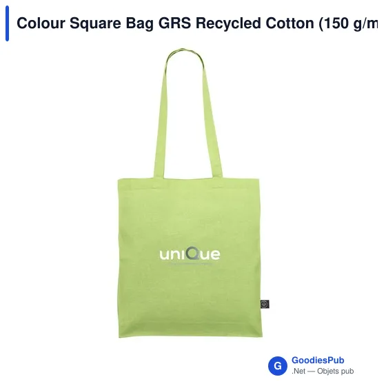 Sac cabas personnalisable en coton recyclé avec logo - Colour Square Bag GRS - Image 6