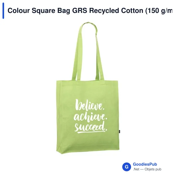 Sac cabas personnalisable en coton recyclé avec logo - Colour Square Bag GRS - Image 7