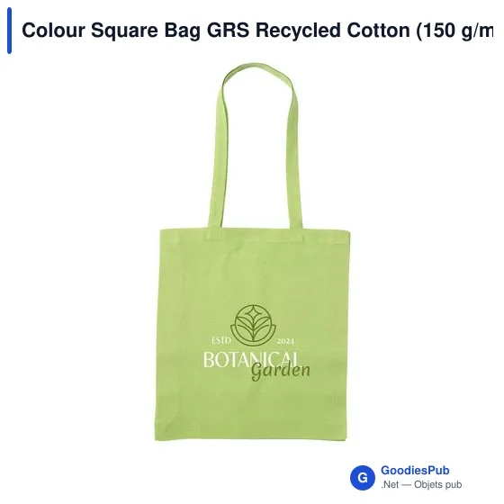 Sac cabas personnalisable en coton recyclé avec logo - Colour Square Bag GRS - Image 8