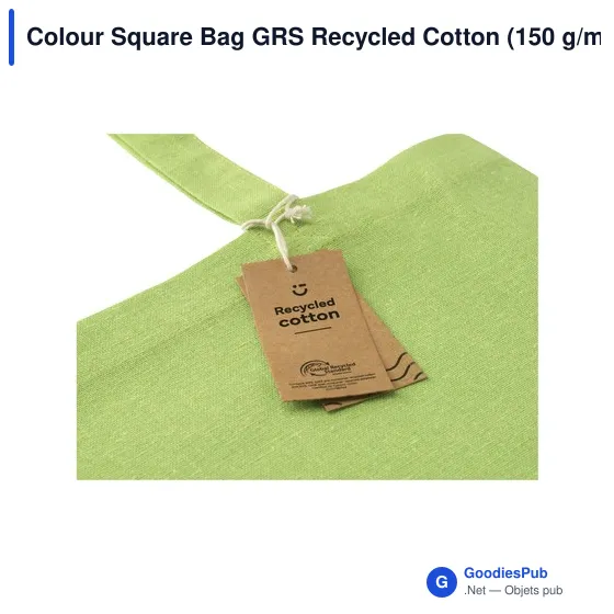 Sac cabas personnalisable en coton recyclé avec logo - Colour Square Bag GRS - Image 10