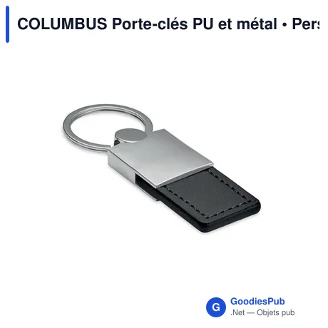 COLUMBUS Porte-clés PU et métal