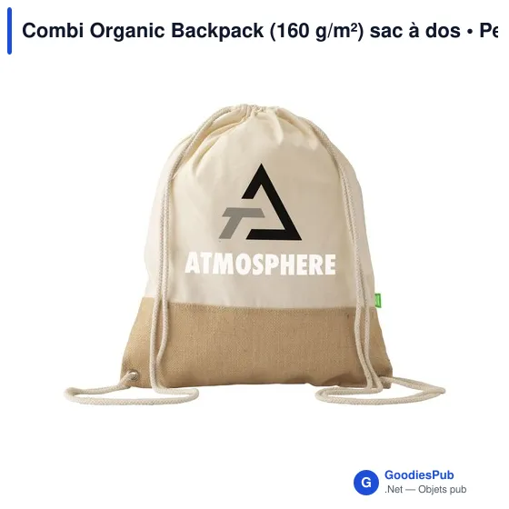 Sac à dos personnalisable Combi Organic Backpack avec logo - Image 3
