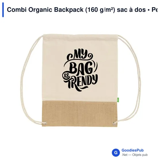 Sac à dos personnalisable Combi Organic Backpack avec logo - Image 4