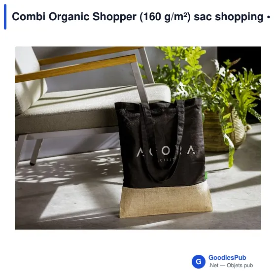 Sac shopping personnalisable Combi Organic Shopper avec logo - Image 3