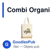 Sac shopping personnalisable Combi Organic Shopper avec logo - Miniature 2
