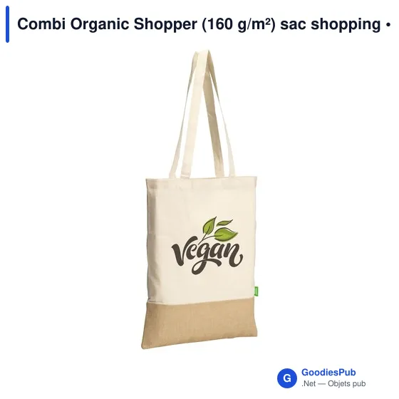 Sac shopping personnalisable Combi Organic Shopper avec logo - Image 2