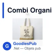 Sac shopping personnalisable Combi Organic Shopper avec logo - Miniature 3