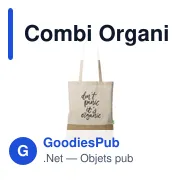 Sac shopping personnalisable Combi Organic Shopper avec logo - Miniature 6