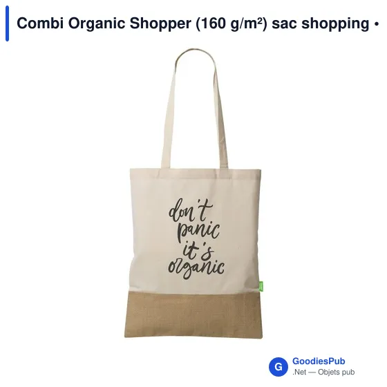 Sac shopping personnalisable Combi Organic Shopper avec logo - Image 6