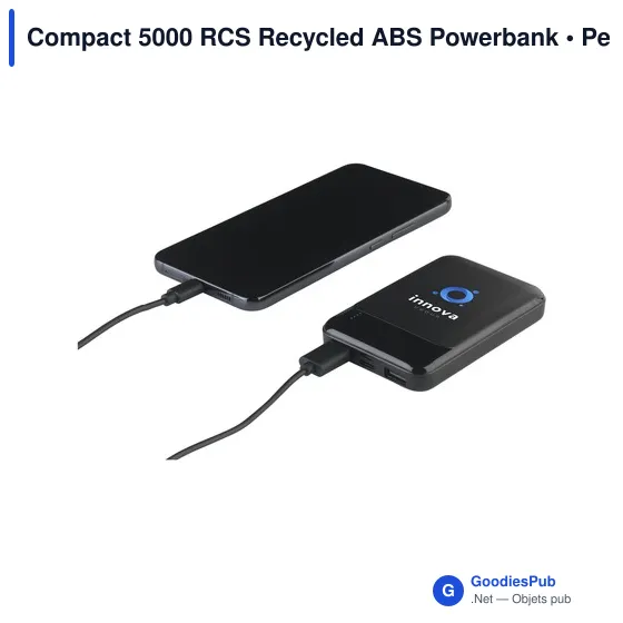 Powerbank compact personnalisable avec logo - Compact 5000 RCS - Image 1
