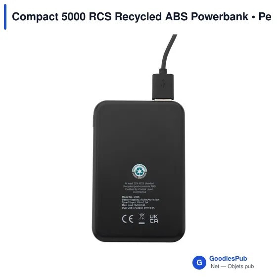 Powerbank compact personnalisable avec logo - Compact 5000 RCS - Image 2