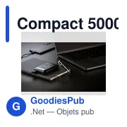 Powerbank compact personnalisable avec logo - Compact 5000 RCS - Miniature 5