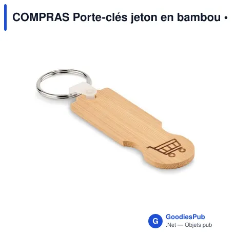 COMPRAS Porte-clés jeton en bambou