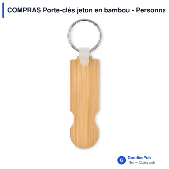 COMPRAS Porte-clés jeton en bambou - Image 2