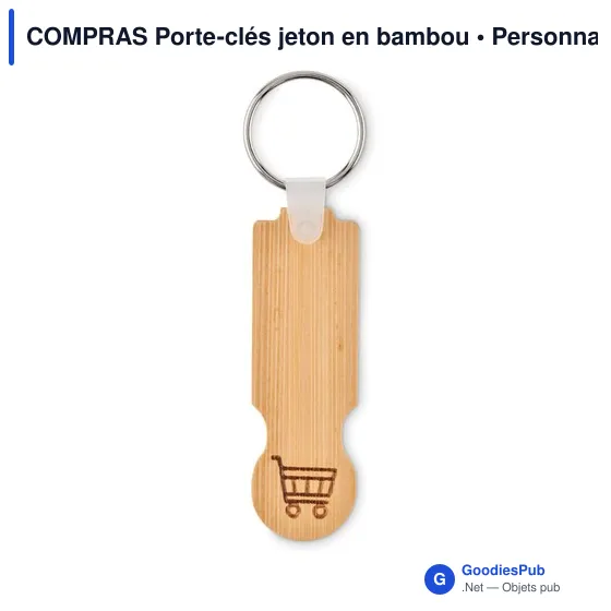 COMPRAS Porte-clés jeton en bambou - Image 3