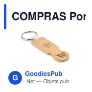 COMPRAS Porte-clés jeton en bambou - Miniature 4