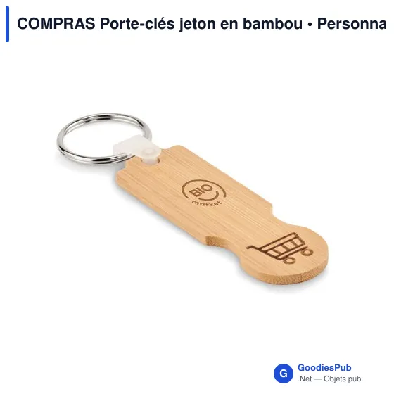 COMPRAS Porte-clés jeton en bambou - Image 4