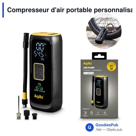 Compresseur d'air portable personnalisable avec logo - Aqiila Airbird C4