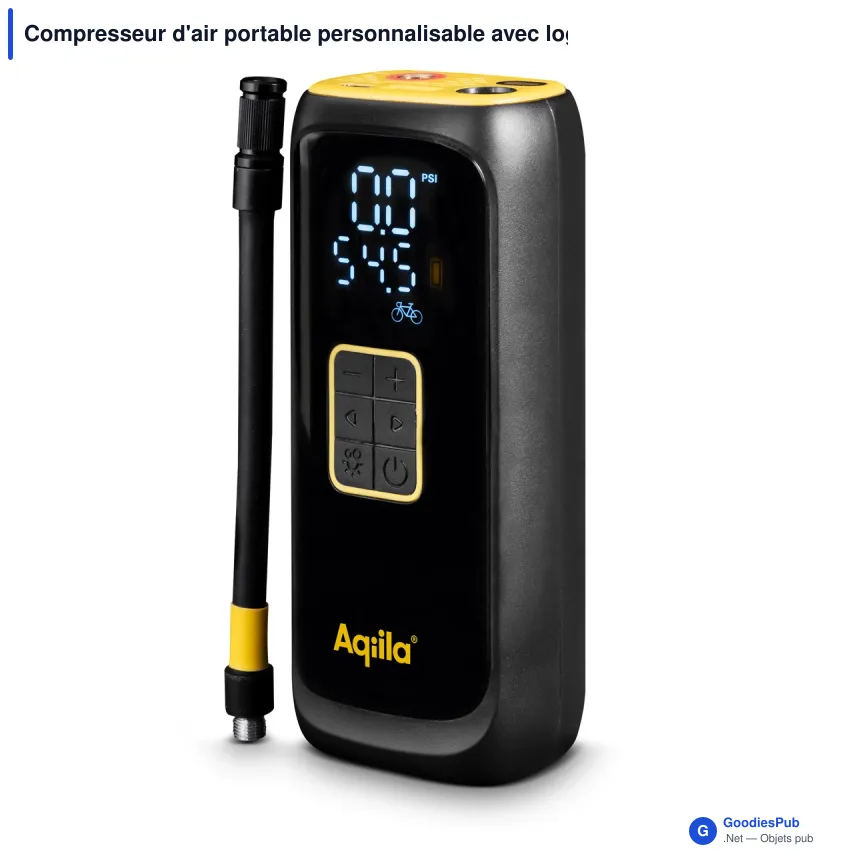 Compresseur d'air portable personnalisable avec logo - Aqiila Airbird C4 - Image 2