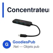 Concentrateur USB et USB-C personnalisable avec logo - Gerard - Miniature 3