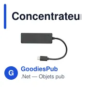 Concentrateur USB et USB-C personnalisable avec logo - Gerard - Miniature 4