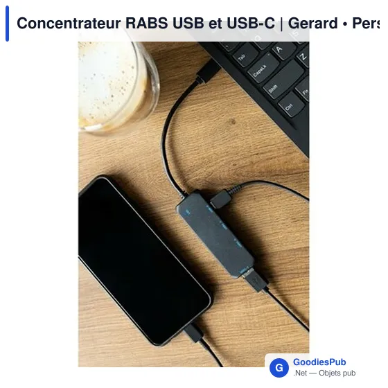 Concentrateur USB et USB-C personnalisable avec logo - Gerard - Image 6