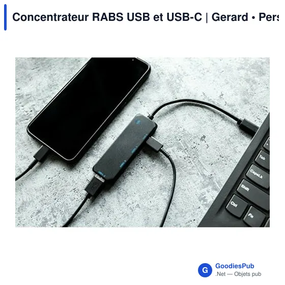 Concentrateur USB et USB-C personnalisable avec logo - Gerard - Image 7