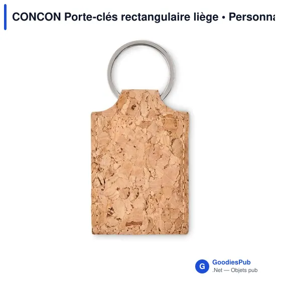CONCON Porte-clés rectangulaire liège - Image 2
