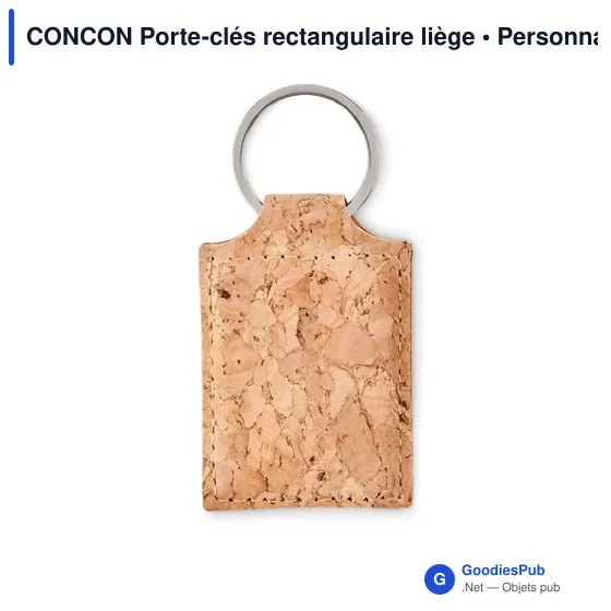CONCON Porte-clés rectangulaire liège - Image 3