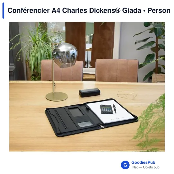Conférencier A4 personnalisable Charles Dickens® avec logo - Image 4