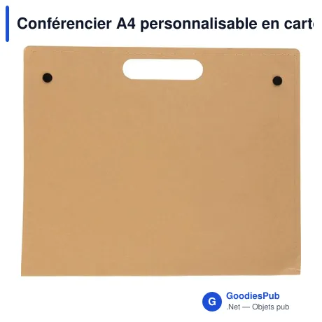 Conférencier A4 personnalisable en carton Keisha avec logo