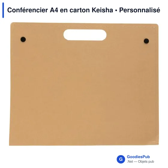 Conférencier A4 personnalisable en carton Keisha avec logo - Image 1