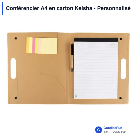 Conférencier A4 personnalisable en carton Keisha avec logo - Image 2