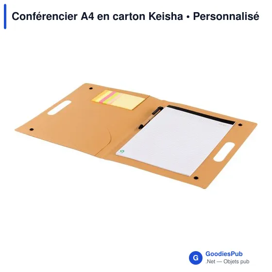Conférencier A4 personnalisable en carton Keisha avec logo - Image 3