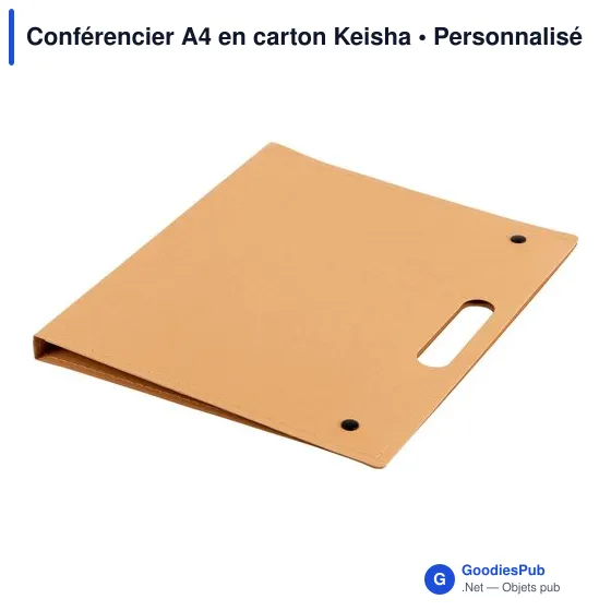 Conférencier A4 personnalisable en carton Keisha avec logo - Image 4