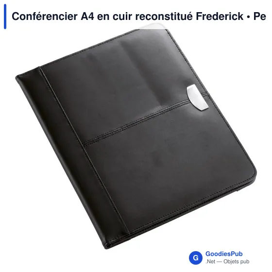 Conférencier A4 personnalisable en cuir reconstitué avec logo - Image 2