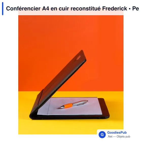 Conférencier A4 personnalisable en cuir reconstitué avec logo - Image 3