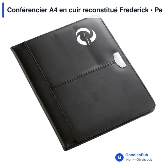 Conférencier A4 personnalisable en cuir reconstitué avec logo - Image 5