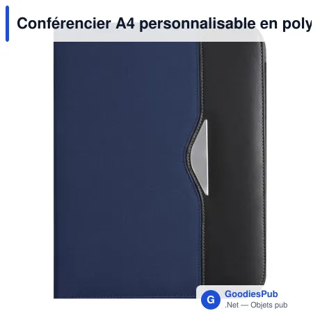 Conférencier A4 personnalisable en polyester 600D avec logo
