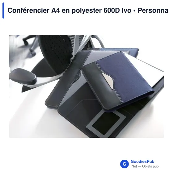 Conférencier A4 personnalisable en polyester 600D avec logo - Image 12