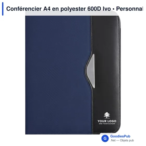 Conférencier A4 personnalisable en polyester 600D avec logo - Image 6