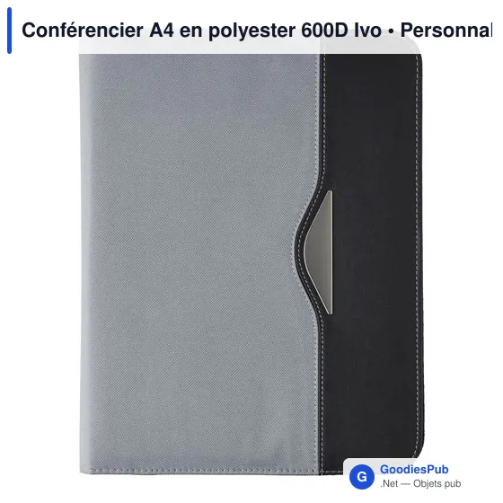 Conférencier A4 personnalisable en polyester 600D avec logo - Image 7