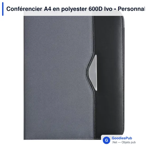 Conférencier A4 personnalisable en polyester 600D avec logo - Image 8