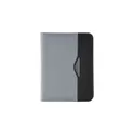 Variante gris - Conférencier A4 personnalisable en polyester 600D avec logo