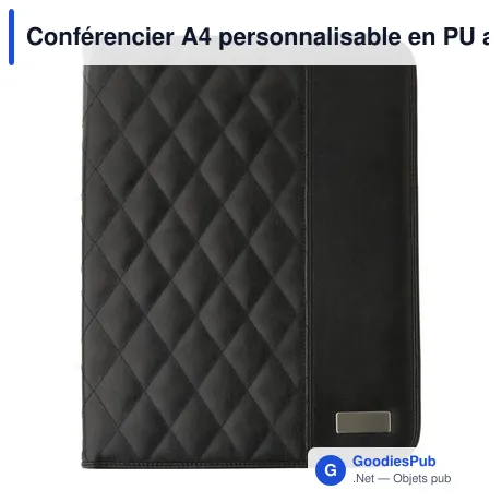 Conférencier A4 personnalisable en PU avec logo - Gitta