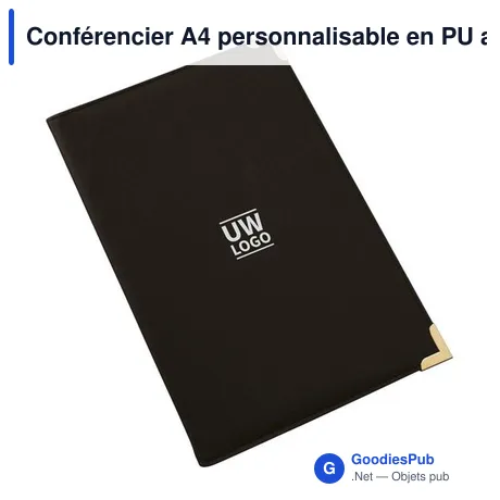 Conférencier A4 personnalisable en PU avec logo - Jovita