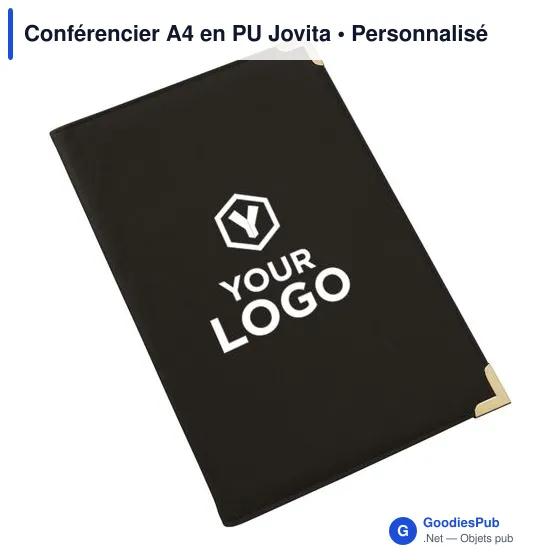 Conférencier A4 personnalisable en PU avec logo - Jovita - Image 4