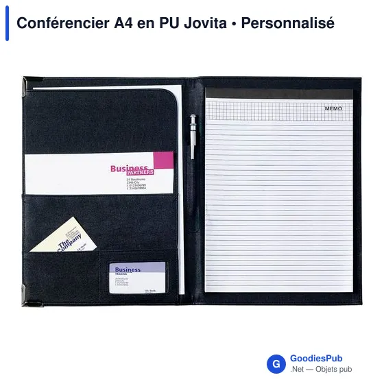 Conférencier A4 personnalisable en PU avec logo - Jovita - Image 6