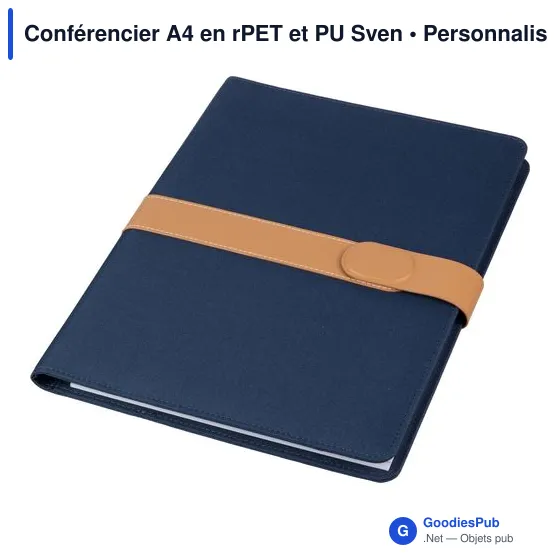 Conférencier A4 personnalisable en rPET et PU avec logo - Image 2